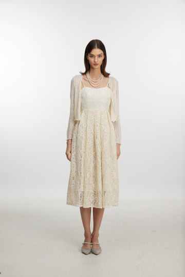 Vintage Lace Midi Dress