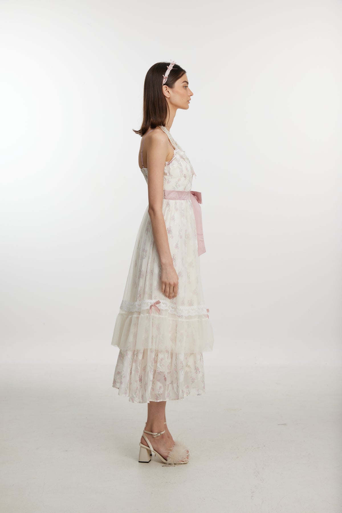 Rose Garden Ribbon Midi Dress