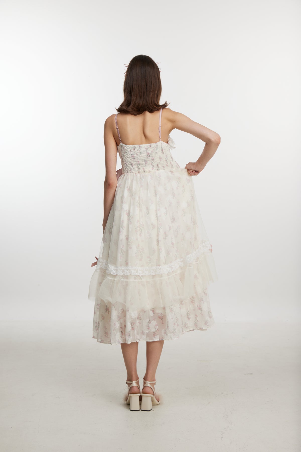 Rose Garden Ribbon Midi Dress