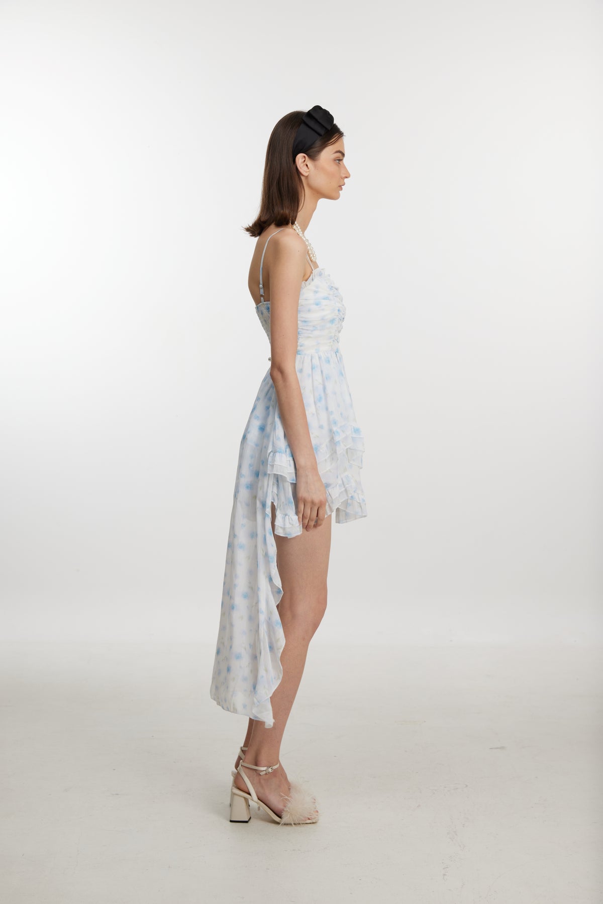 Blue Meadow Ruffle High-Low Dress