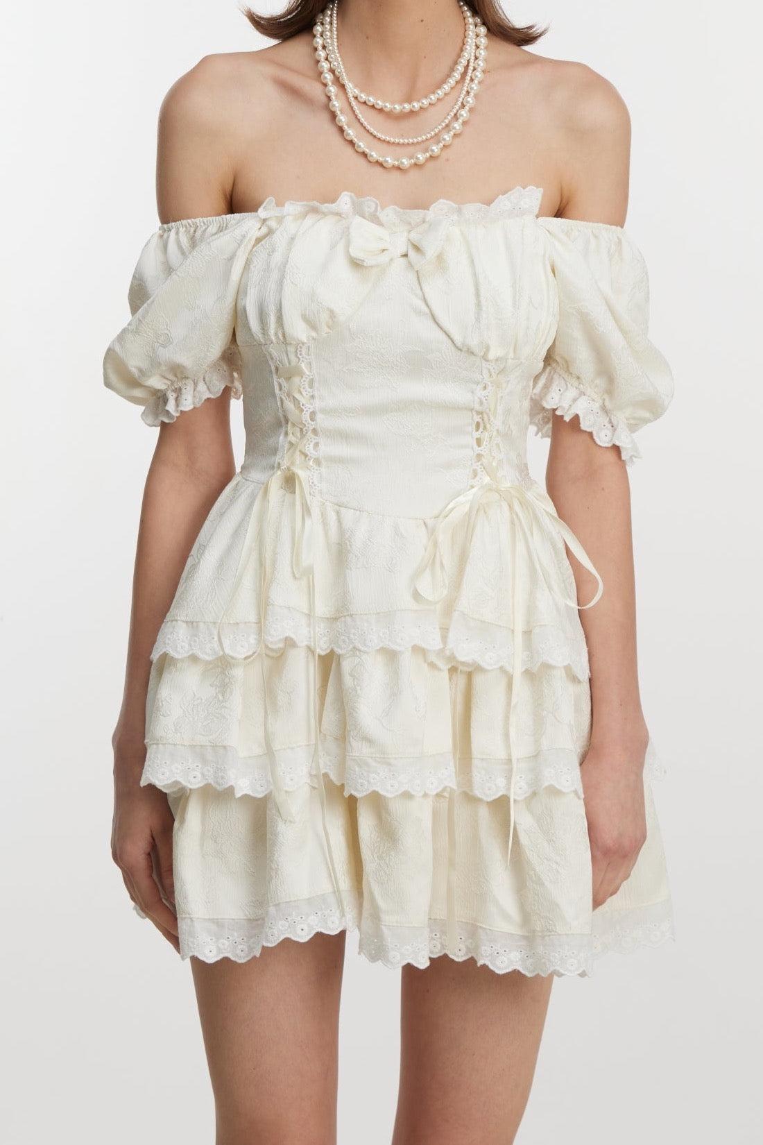 Ivory Belle Off-Shoulder Mini Dress