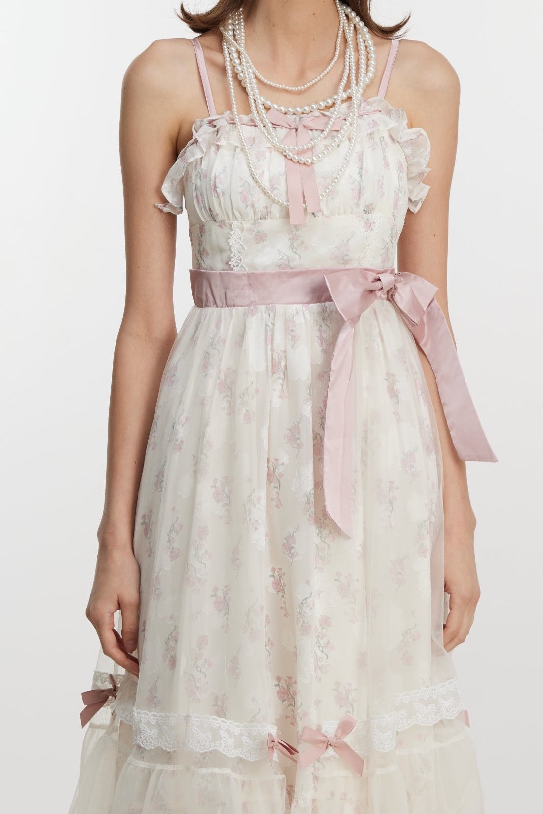 Rose Garden Ribbon Midi Dress