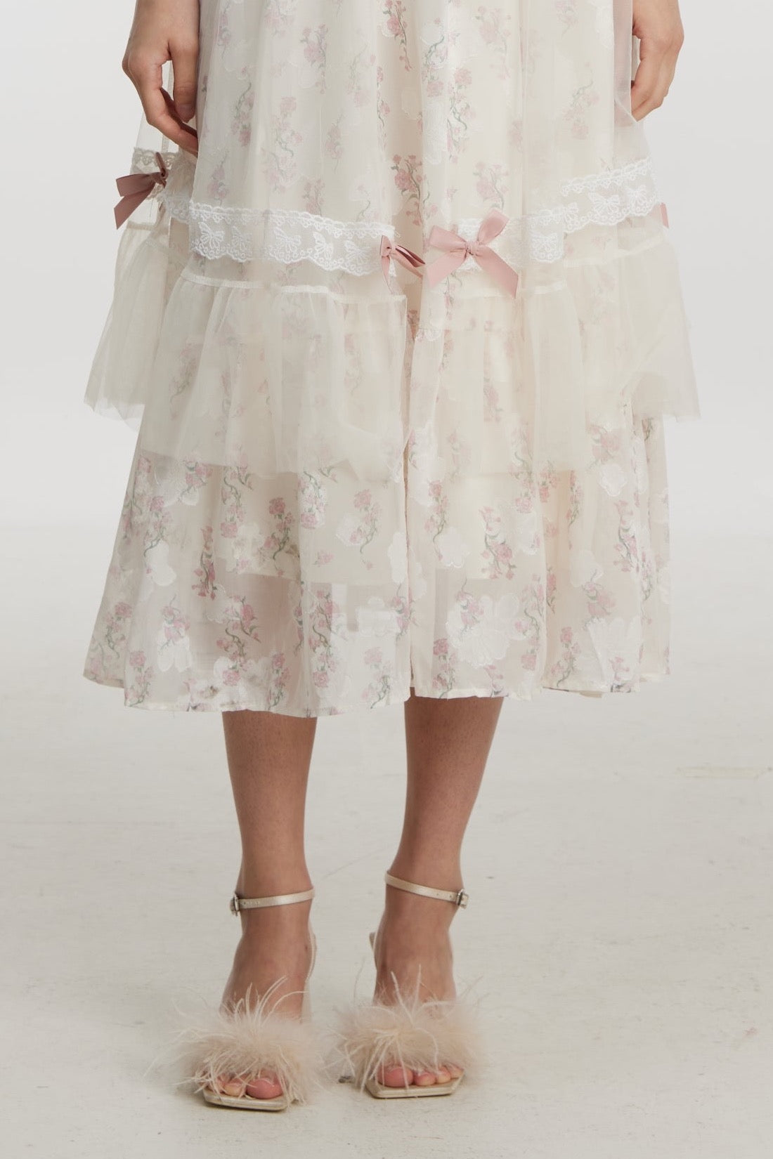Rose Garden Ribbon Midi Dress