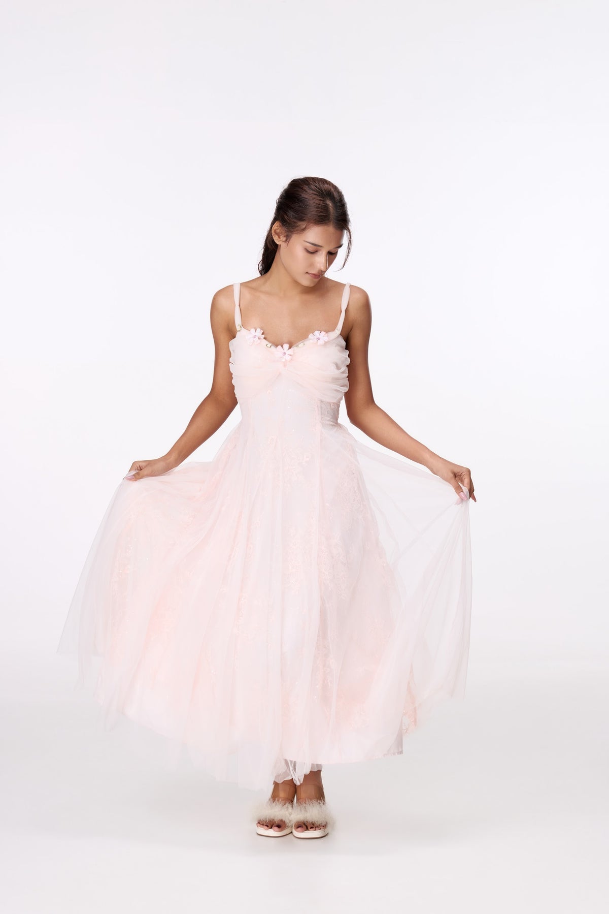 Blush Whisper Slip Maxi Dress by STAGEE, styled look