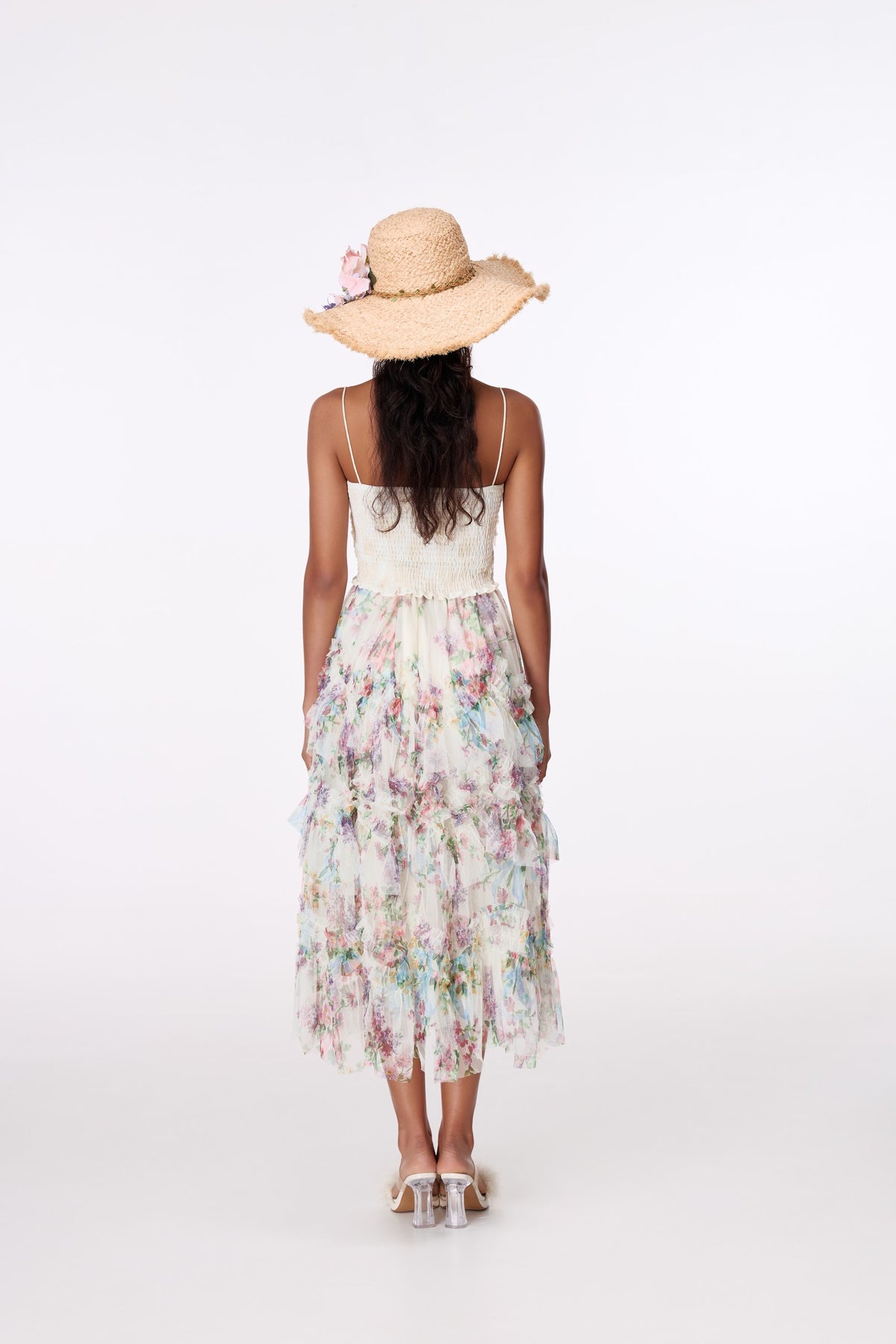 Garden Reverie Tiered Maxi Skirt by STAGEE, back view