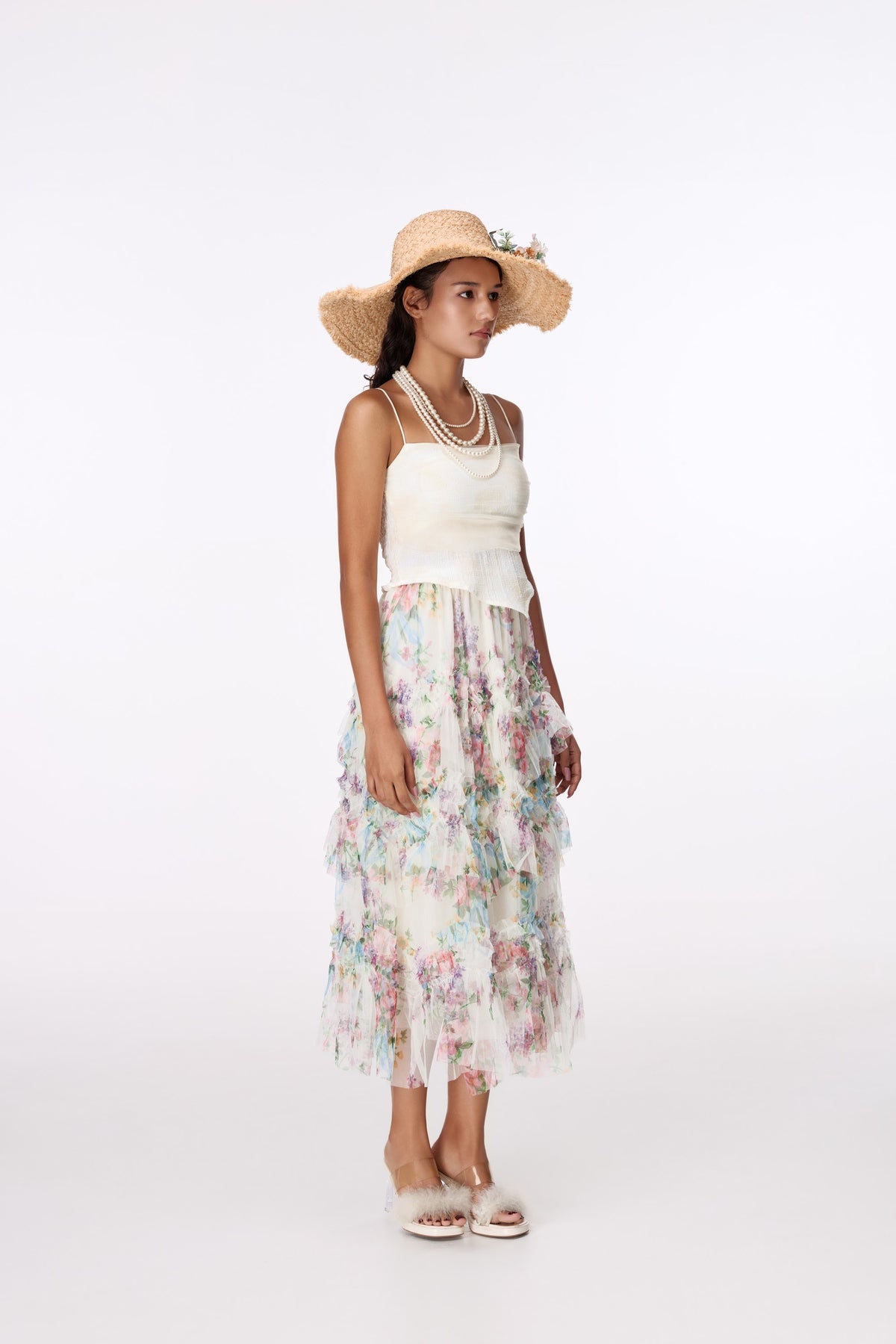 Garden Rose Wide-Brim Hat by STAGEE, full look
