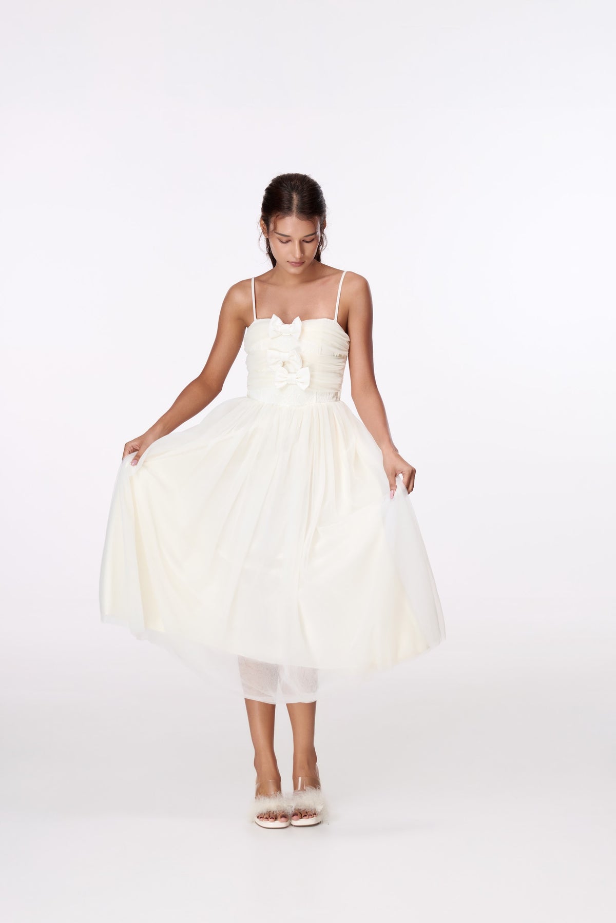 Ivory Blossom Maxi Dress by STAGEE, in motion