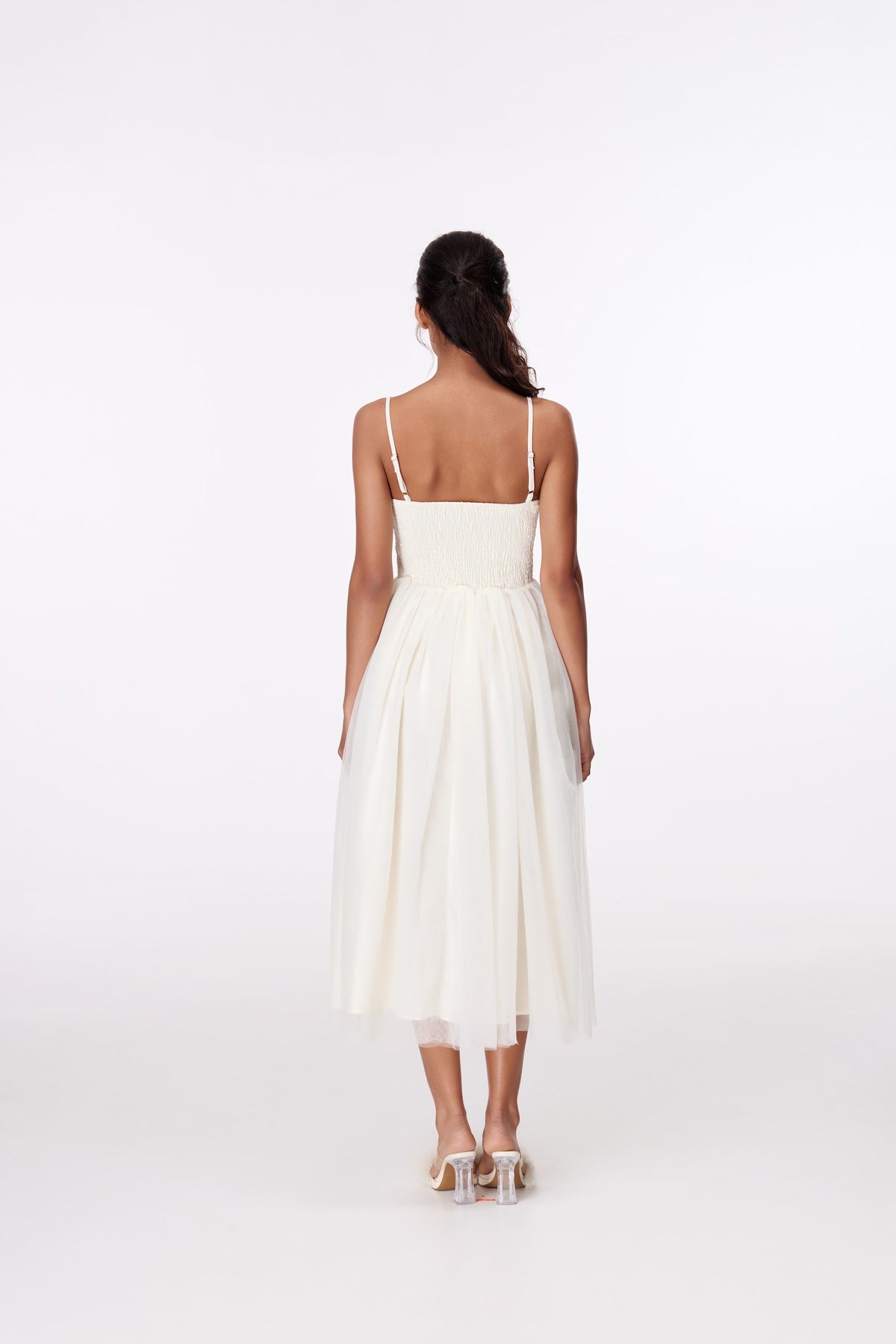 Ivory Blossom Maxi Dress by STAGEE, back view