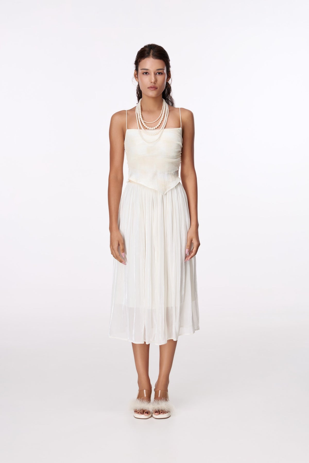 Ivory Sculpted Camisole Top by STAGEE, styled look