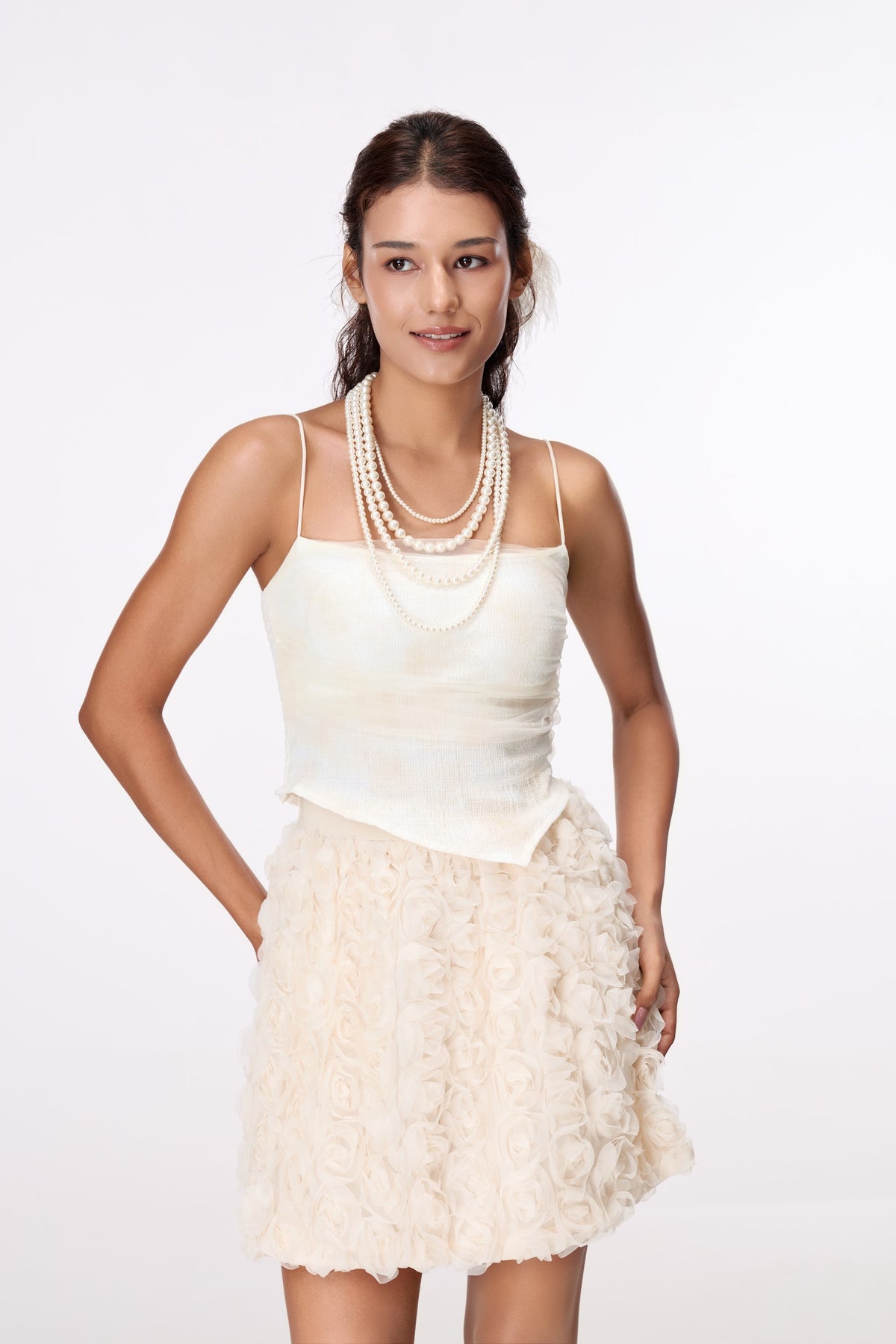 Layered Pearl-Effect Necklace by STAGEE, full look