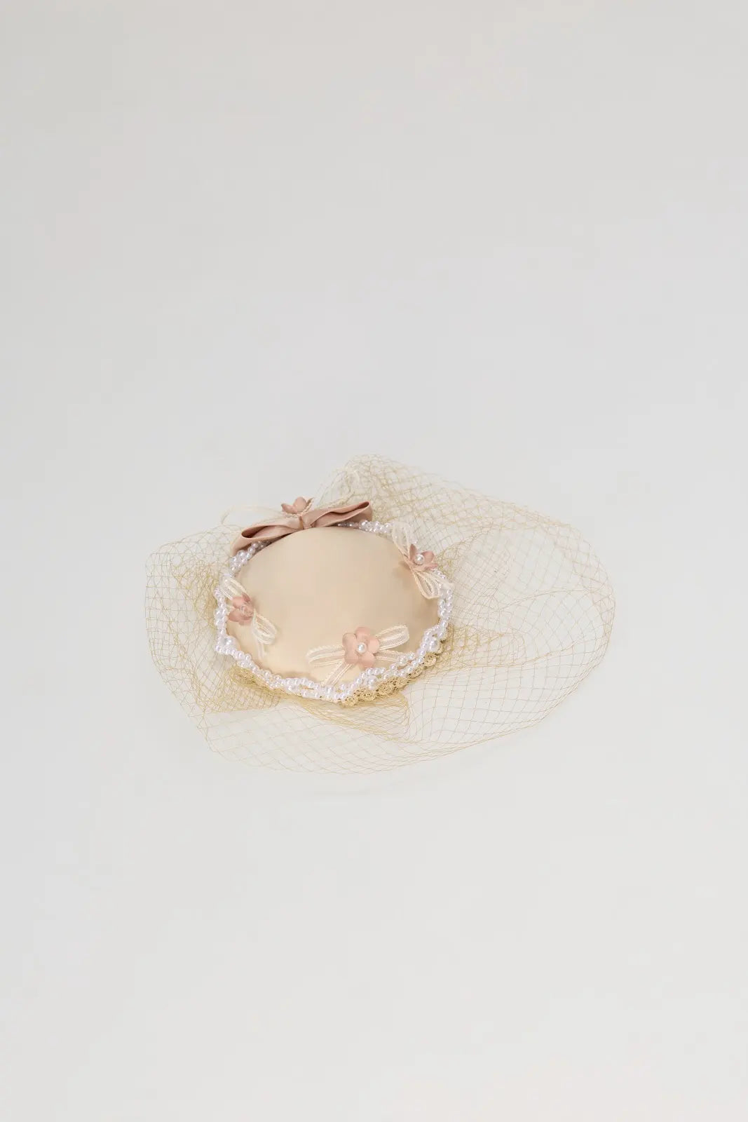 Ivory Floral Veil Fascinator by STAGEE, product shot