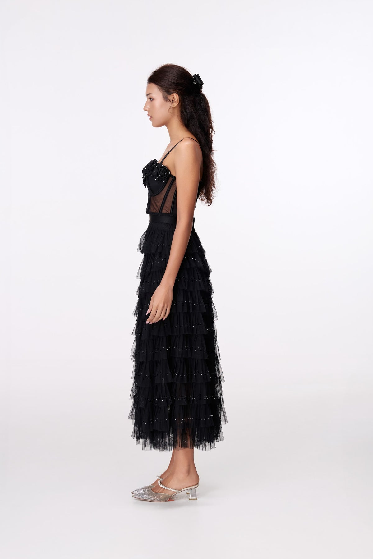 Midnight Rose Lace Bustier by STAGEE, side view