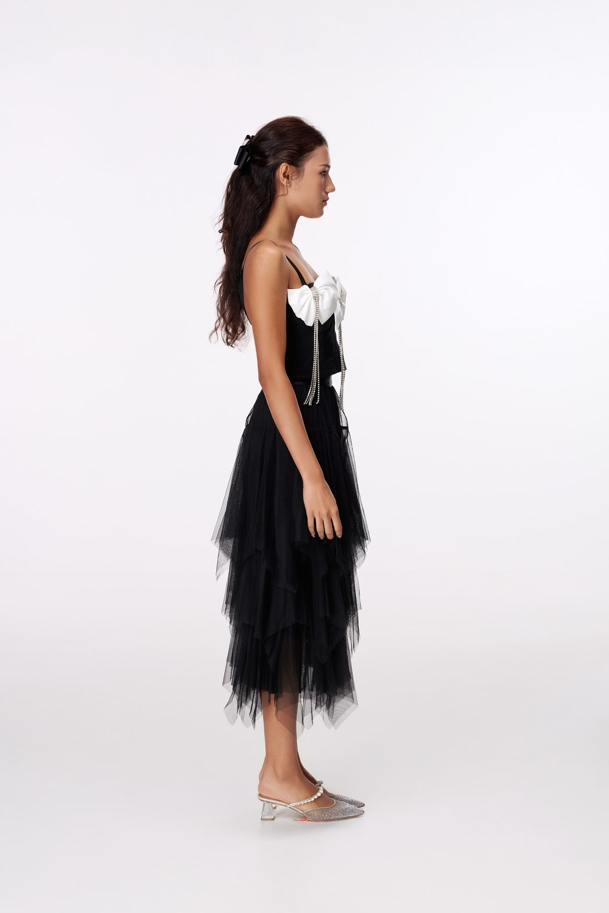 Monochrome Bow Camisole Top by STAGEE, side view