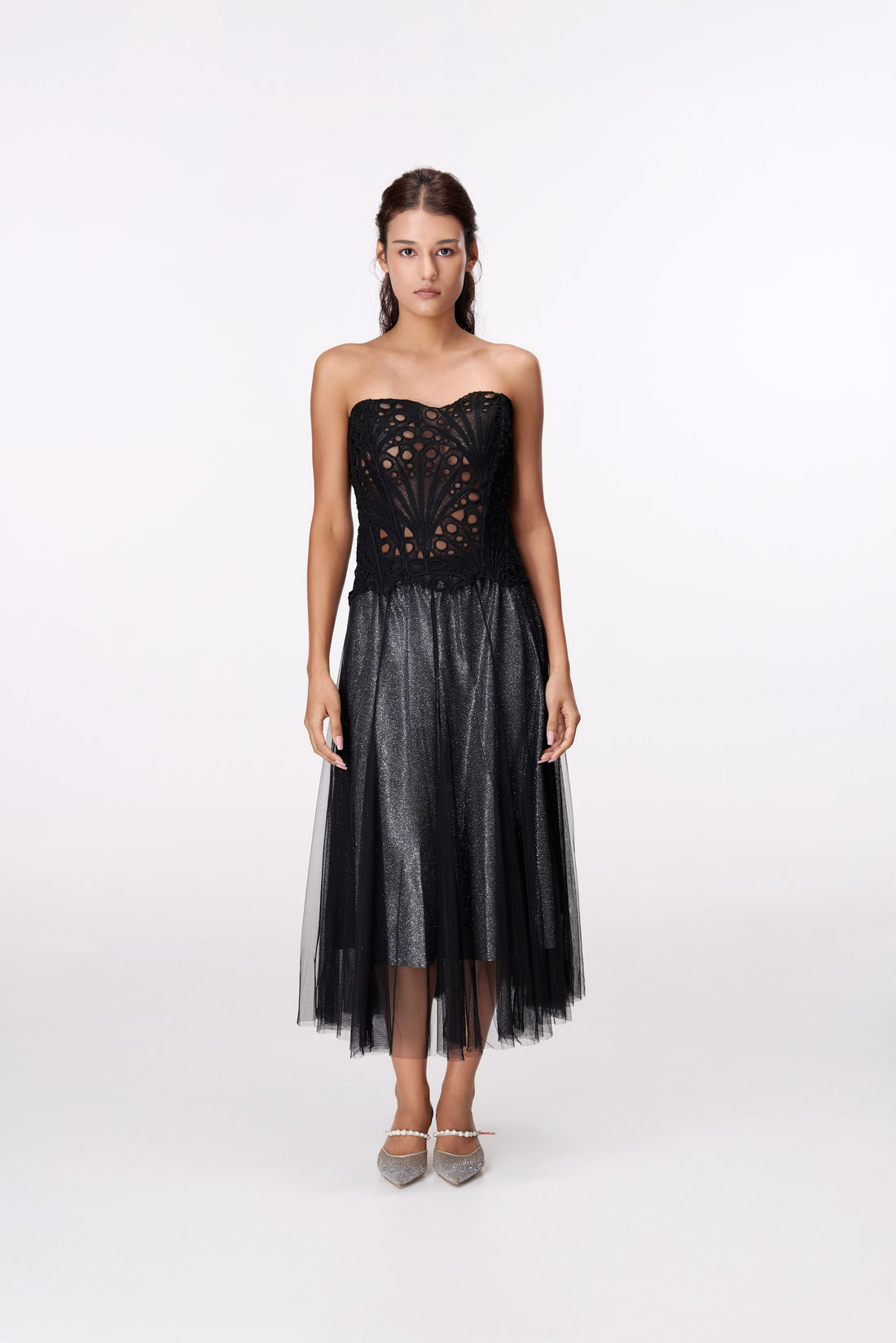 Nocturne Lace Bustier Top by STAGEE, front view