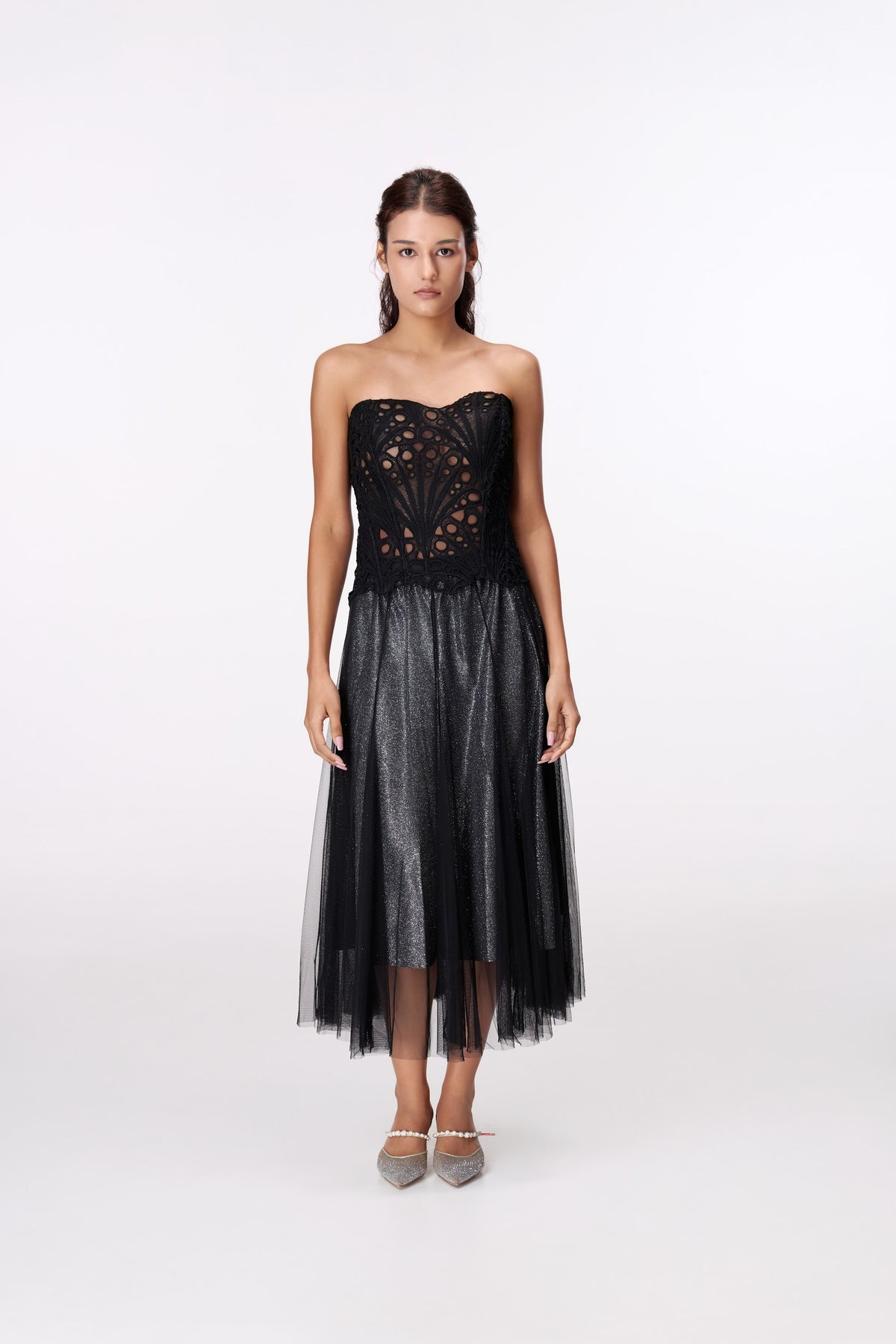 Nocturne Lace Bustier Top by STAGEE, front view