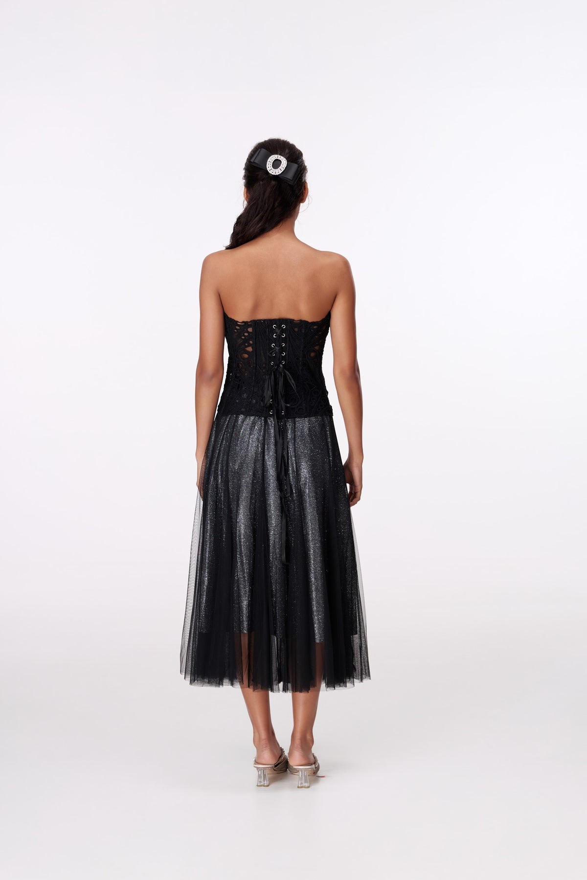 Nocturne Lace Bustier Top by STAGEE, back view