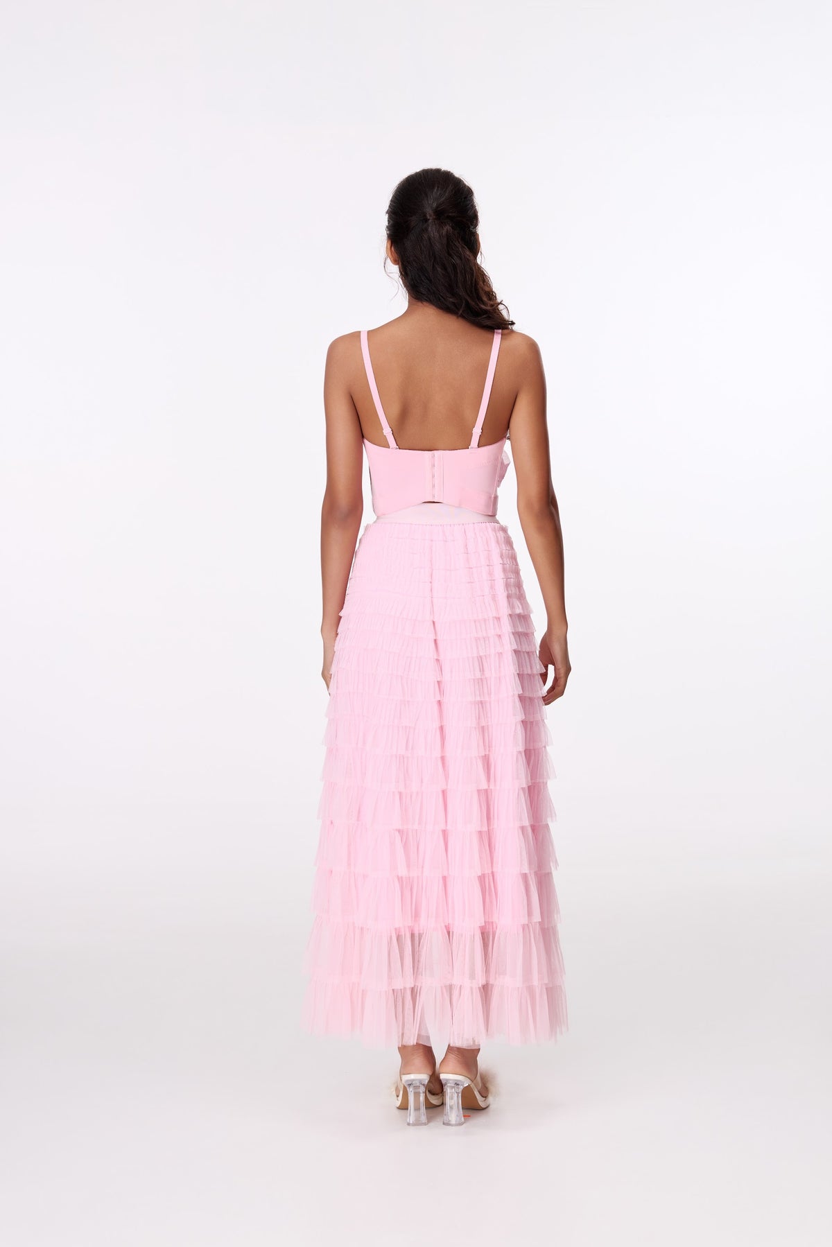 Pink Rosette Camisole Top by STAGEE, back view