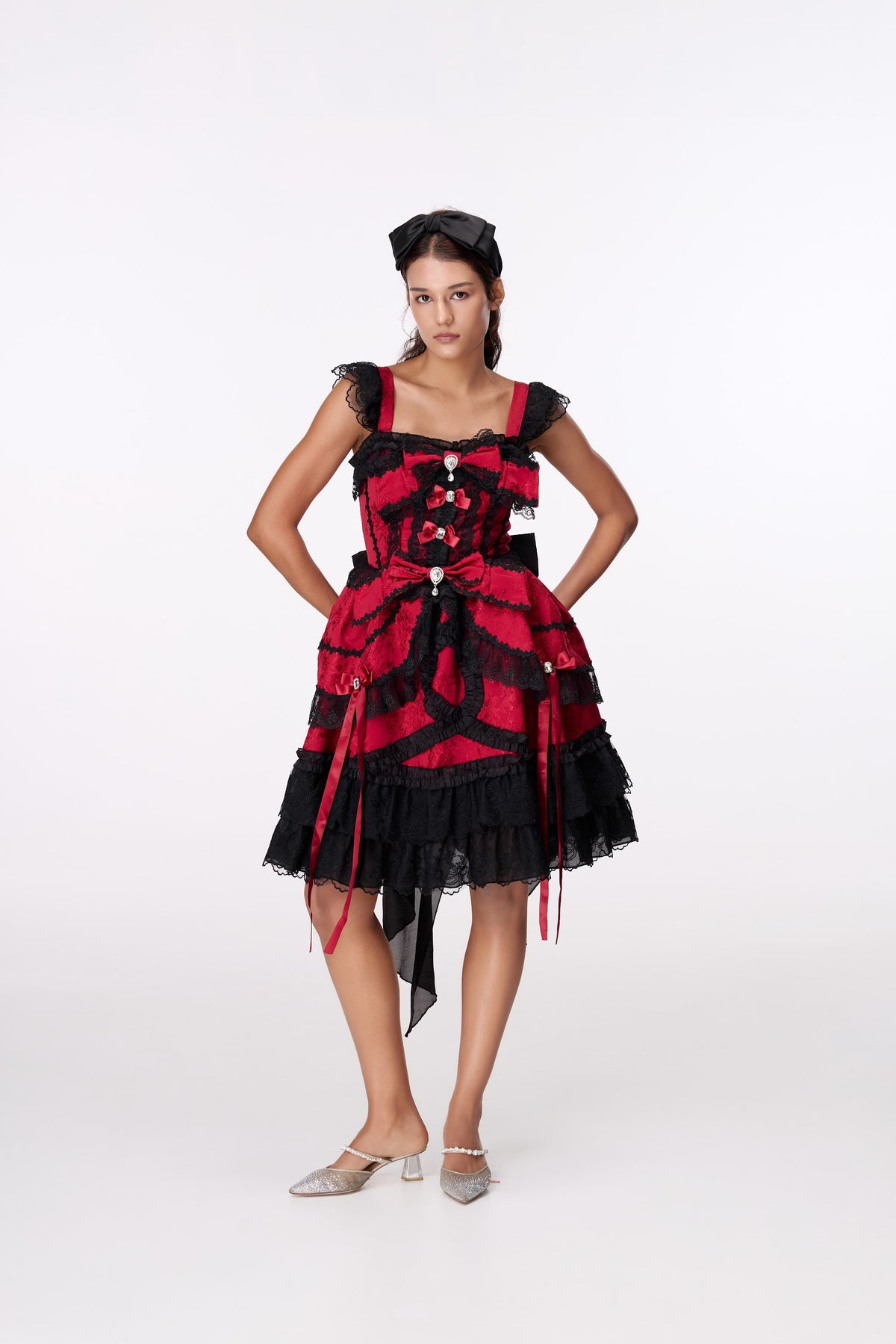 Scarlet Ribbon Mini Dress by STAGEE, front view