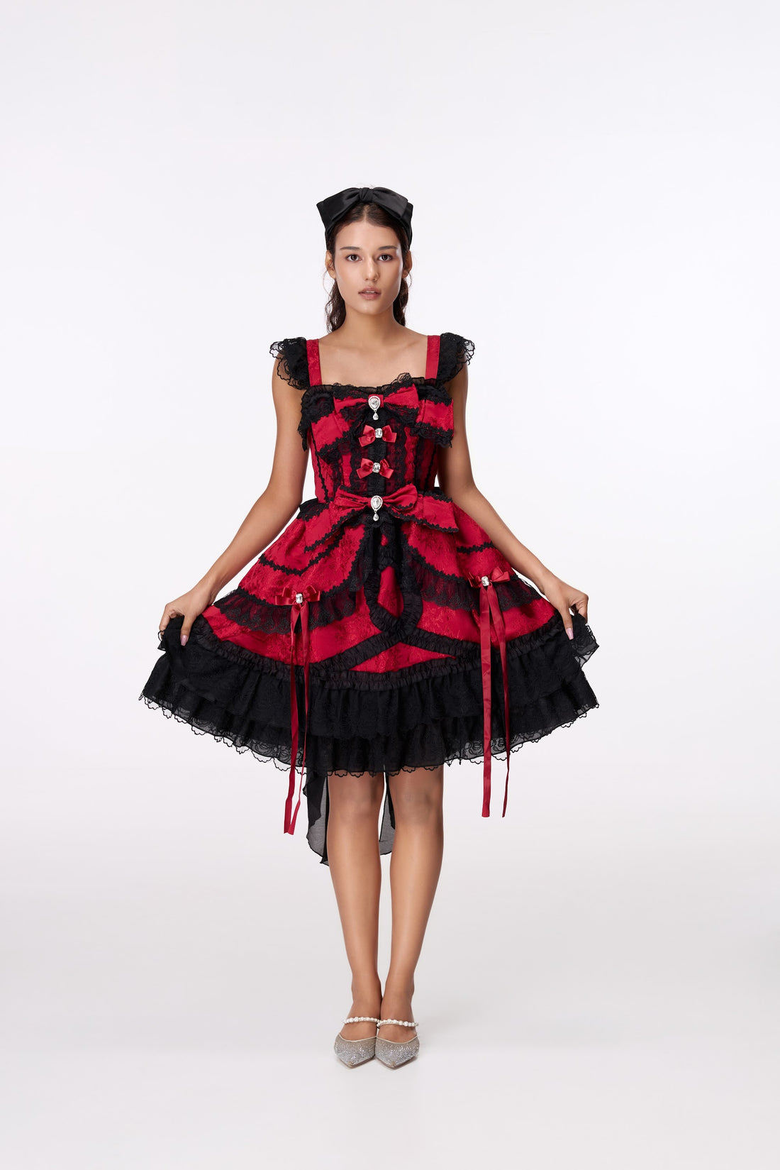 Scarlet Ribbon Mini Dress by STAGEE, front view