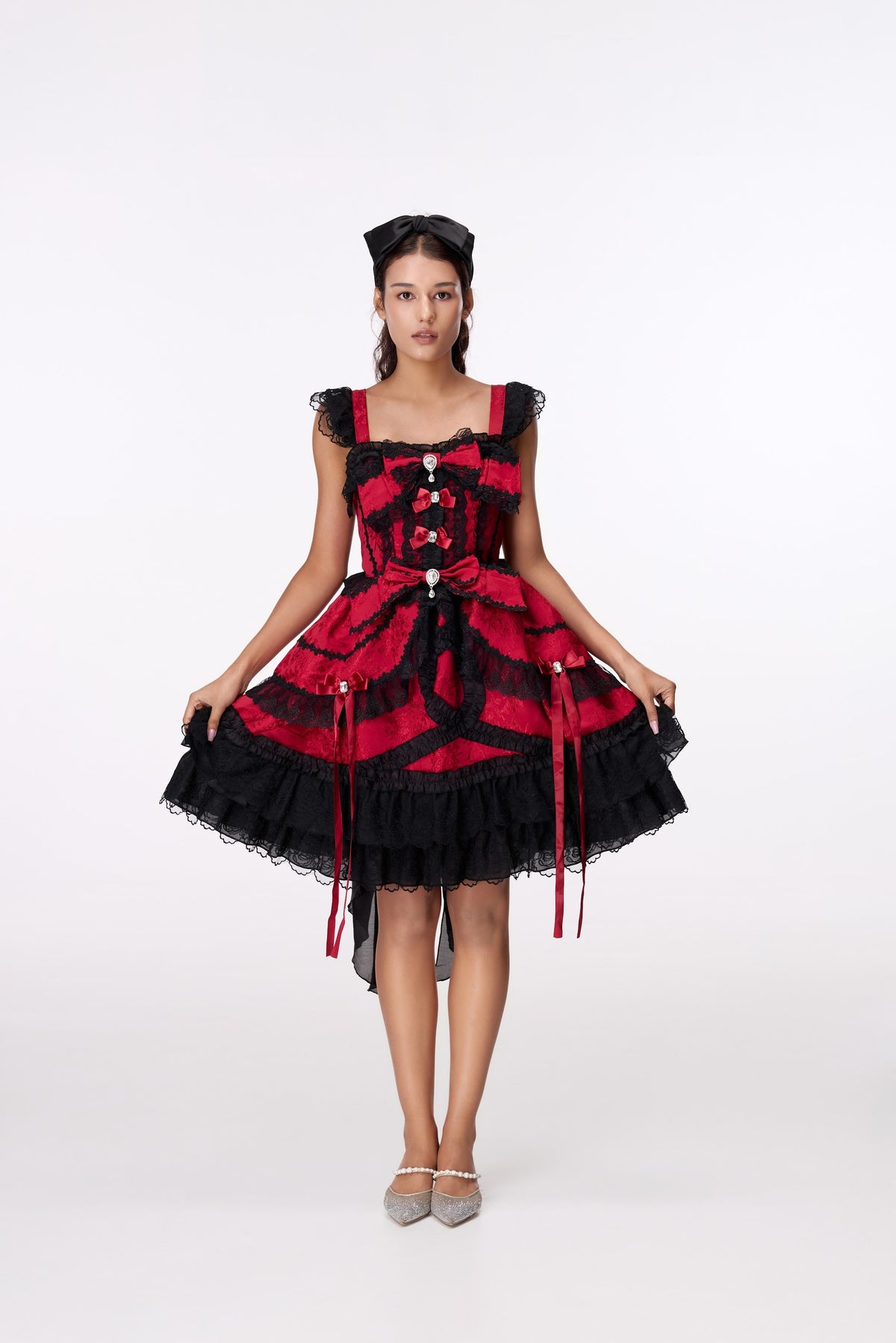 Scarlet Ribbon Mini Dress by STAGEE, in motion