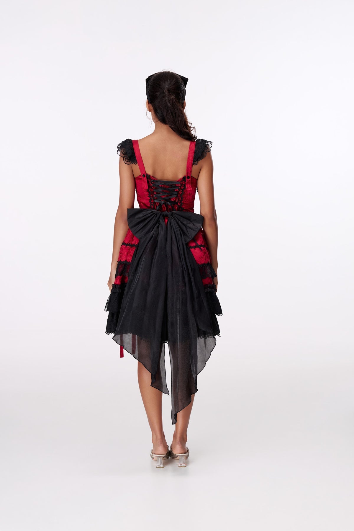Scarlet Ribbon Mini Dress by STAGEE, back view