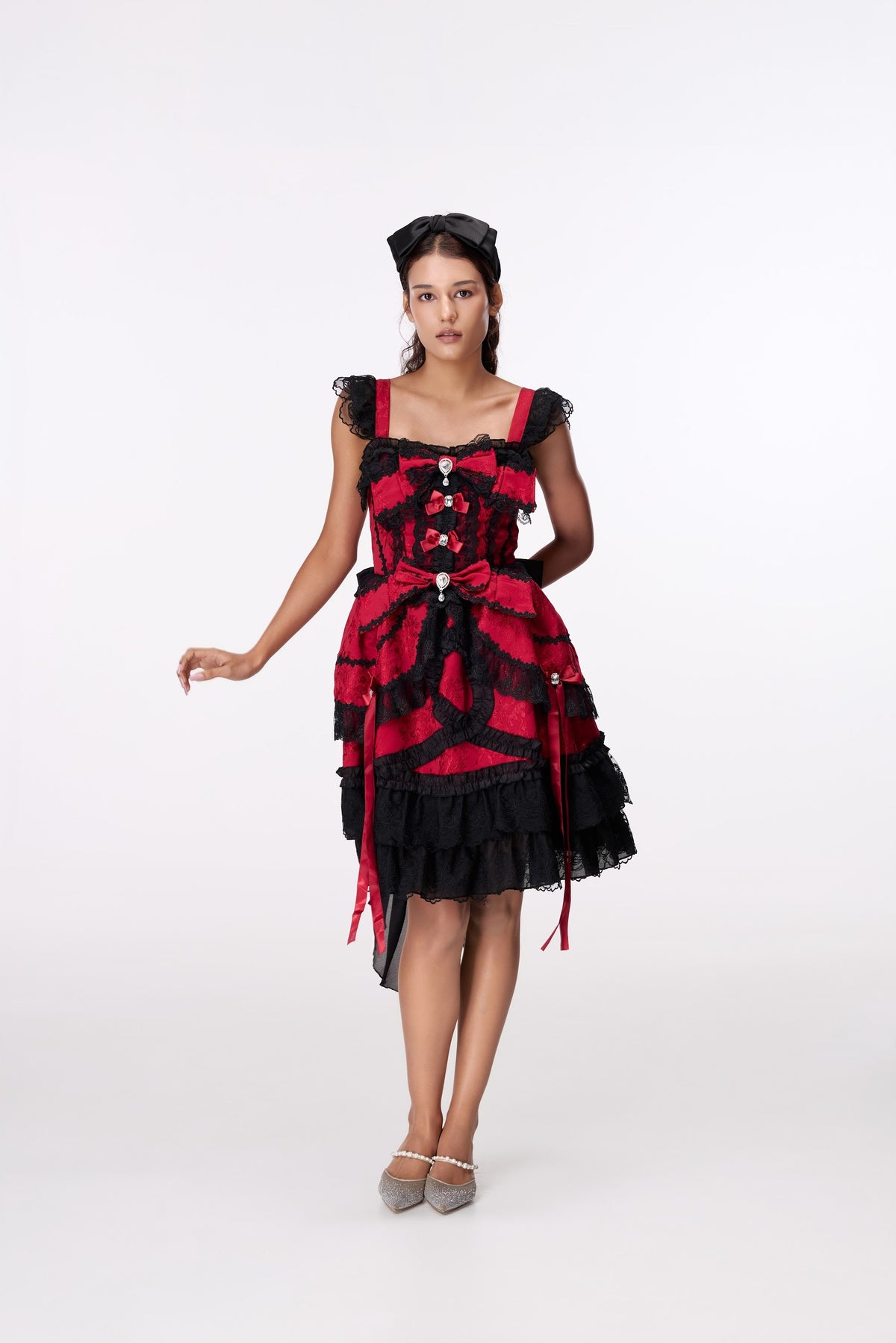 Scarlet Ribbon Mini Dress by STAGEE, close-up